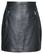 Jupe en Cuir d'Agneau Leita  noire