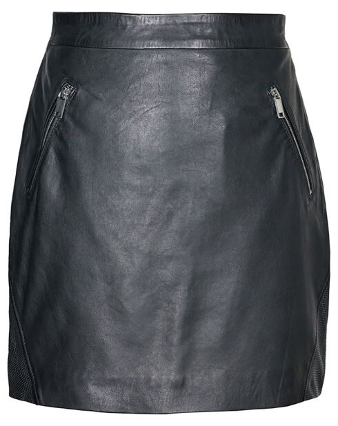 Jupe en Cuir d'Agneau Leita  noire