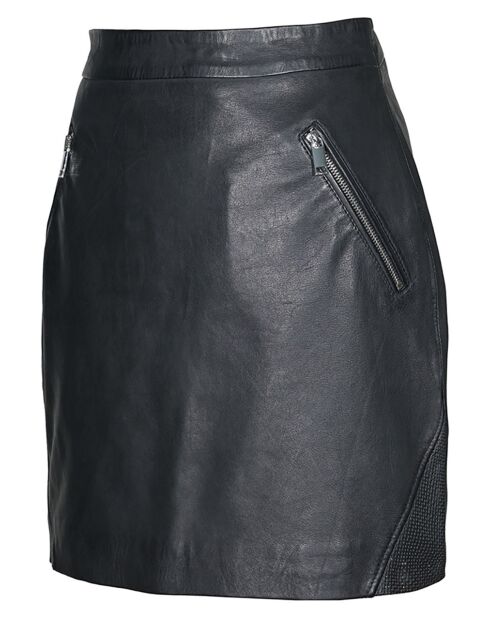 Jupe en Cuir d'Agneau Leita  noire