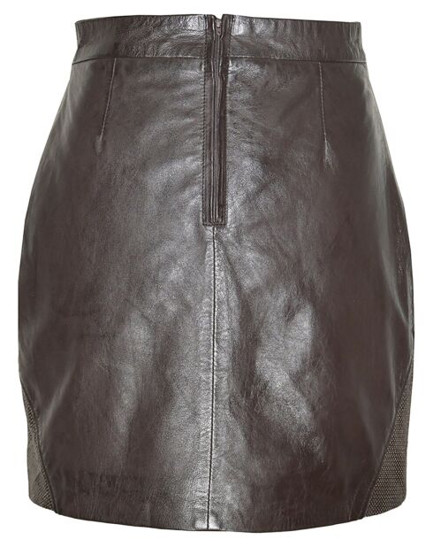 Jupe en Cuir d'Agneau Leita marron