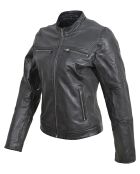 Veste en Cuir d'Agneau Leola noire