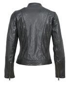 Veste en Cuir d'Agneau Leola noire