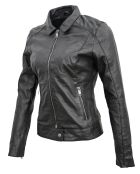 Schwarze Lammfelljacke Liah