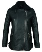 Veste en Cuir d'Agneau Liffa noire