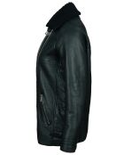 Veste en Cuir d'Agneau Liffa noire