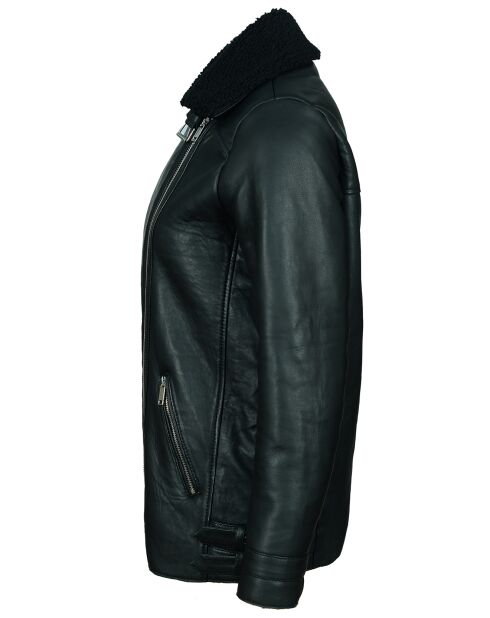 Veste en Cuir d'Agneau Liffa noire