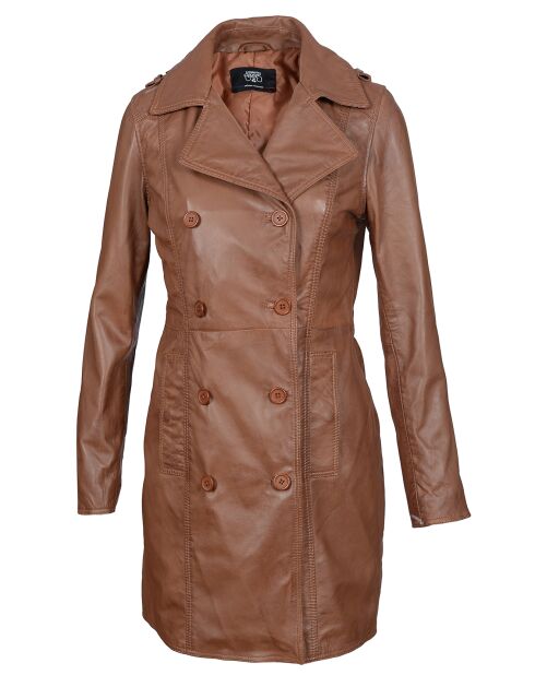 Trenchcoat Liliana Cognac aus Lammleder