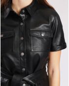 Robe en Cuir d'Agneau Lini noire