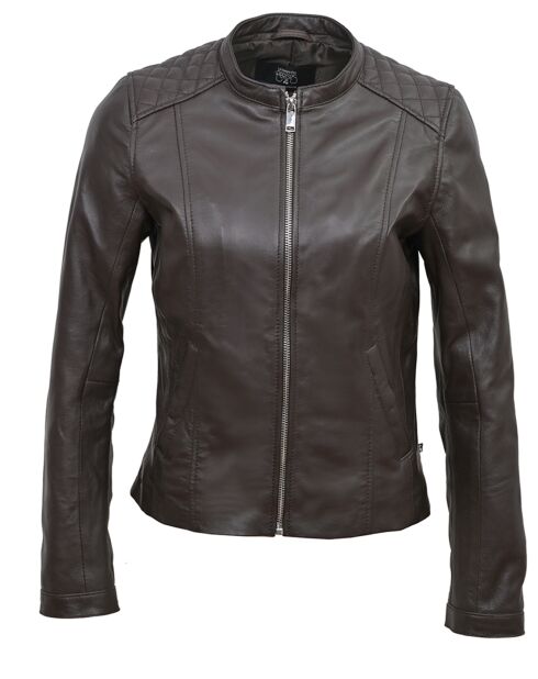Bruine jas van lamsleer Lubia
