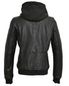 Veste en Cuir d'Agneau Luella noire