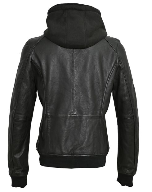 Veste en Cuir d'Agneau Luella noire