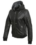 Veste en Cuir d'Agneau Luella noire