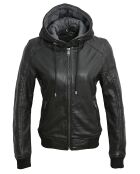 Veste en Cuir d'Agneau Luella noire