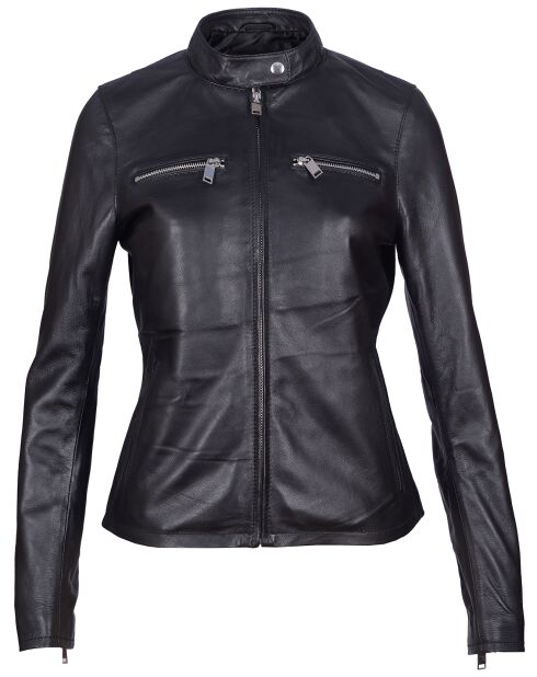 Schwarze Lammfelljacke Lyra