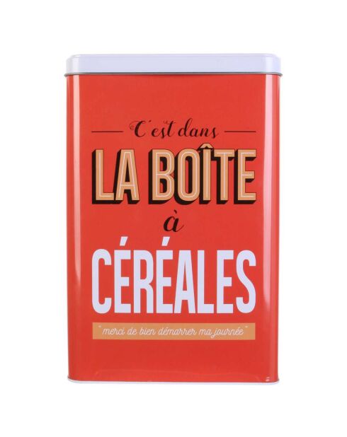Boite de conservation Ma boite à céréales rouge/blanc - 17.4x24.1x9.3 cm