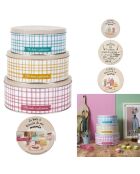 3 Boites en métal multicolores