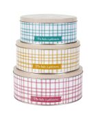 3 Boites en métal multicolores