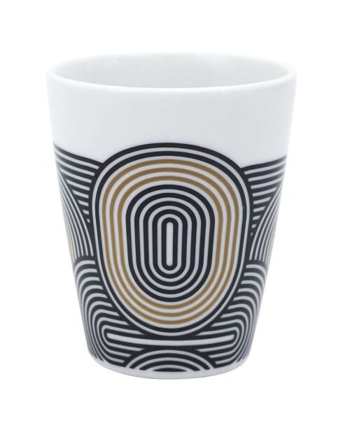 2 Gobelet expressos modèle aléatoire noir/doré/blanc - 6x6.8x6 cm