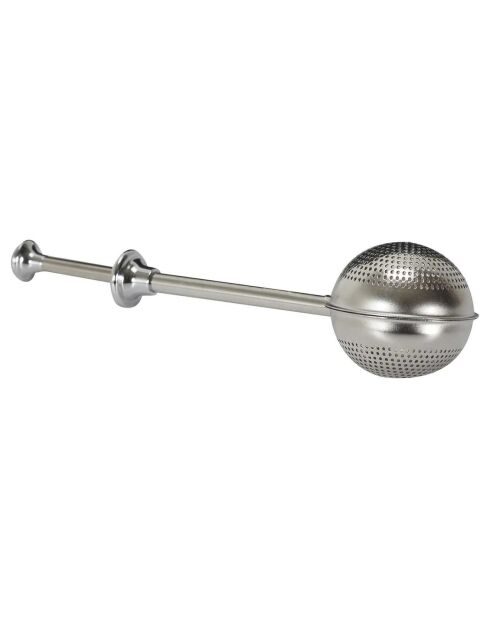 Boule à thé piston grise - 18x5x5 cm
