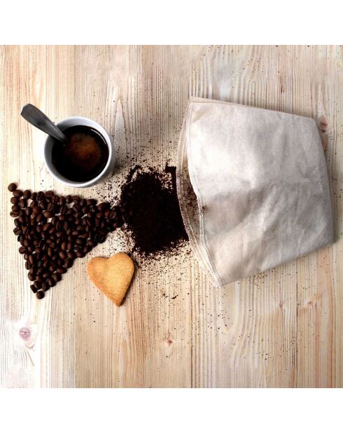 4 beige wasbare koffiefilters - 23x17,2x1 cm