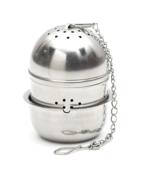 Boule à thé et support grise - 4.5x5.6x4.5 cm