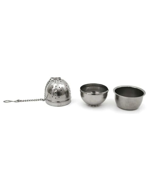 Boule à thé et support grise - 4.5x5.6x4.5 cm