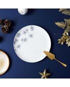 Plat à tarte et pelle doré blanc - 30.6x2.4x30.6 cm