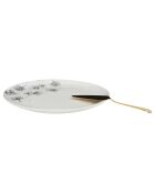 Plat à tarte et pelle doré blanc - 30.6x2.4x30.6 cm