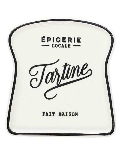 Assiette toast Brooklyn blanc/noir - 1.5x16.5x17.7 cm