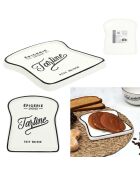 Assiette toast Brooklyn blanc/noir - 1.5x16.5x17.7 cm