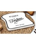 Assiette toast Brooklyn blanc/noir - 1.5x16.5x17.7 cm