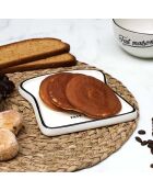 Assiette toast Brooklyn blanc/noir - 1.5x16.5x17.7 cm