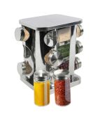 Carrousel à 12 épices argent/noir/transparent - 15.5x21.3x15.5 cm