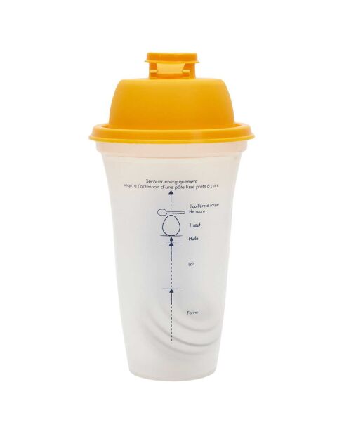Shaker pâte à crèpes chandeleur modèle aléatoire rouge/jaune - 9.5x20.5 cm