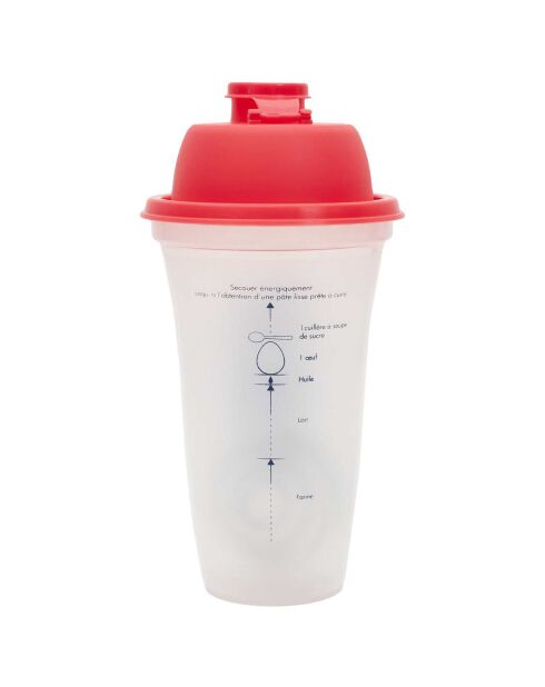 Shaker pâte à crèpes chandeleur modèle aléatoire rouge/jaune - 9.5x20.5 cm