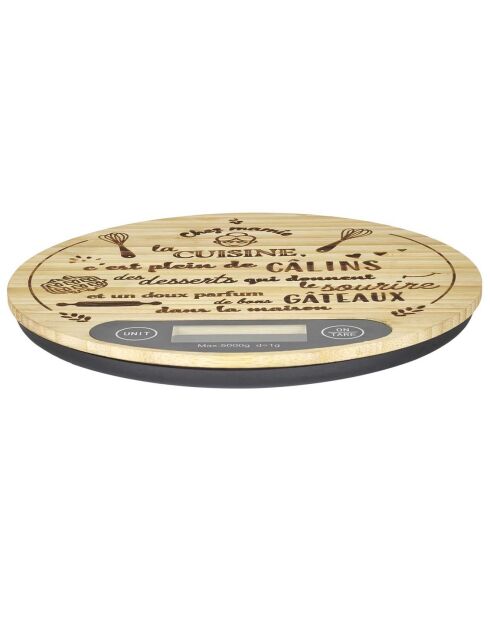 Balance en bois marron/noir - 18.5x2x18.5 cm