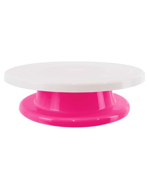 Plateau tournant déco rose/blanc - 7.8x27.7x27.7 cm