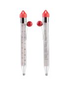 Thermomètre à sucre transparent/rouge - 20.5x2.5x4 cm