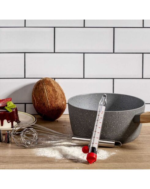 Termometro per zucchero trasparente/rosso - 20,5x2,5x4 cm