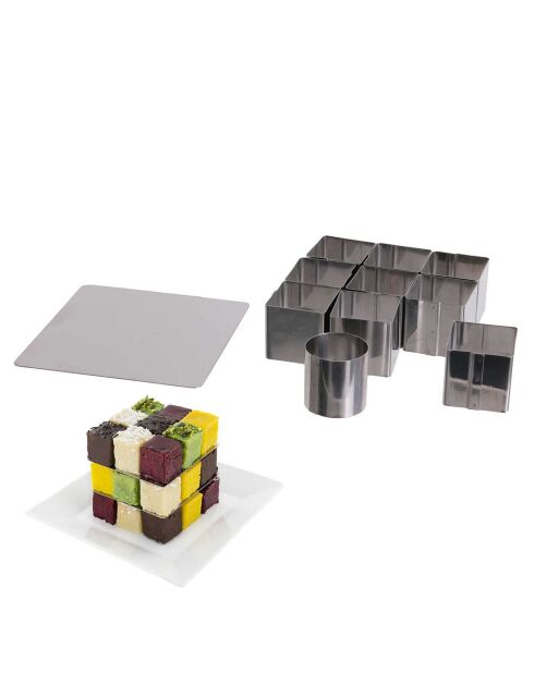 Moule à gateau cubic gris - 10x0.2x10 cm