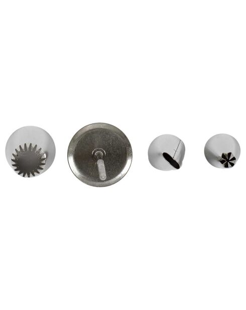 Boite à douille et accessoire décoration - 55 pièces gris/blanc - 22x4.3x18.3 cm