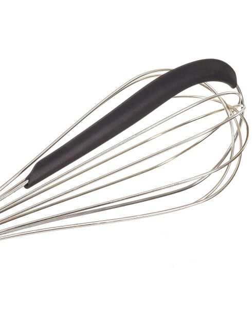 Fouet 2 en 1 spatule intégrée gris/noir - 7.5x7.5x30 cm