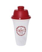 Shaker pâte à crèpes chandeleur rouge/transparent - 10.3x20x10.3 cm