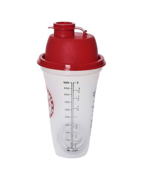 Shaker pâte à crèpes chandeleur rouge/transparent - 10.3x20x10.3 cm