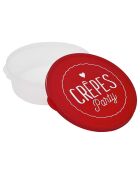 2 Boites de conservation crèpes rouge/transparent - 30.3x9x28 cm