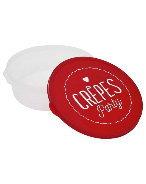 2 Boites de conservation crèpes rouge/transparent - 30.3x9x28 cm