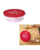 2 Boites de conservation crèpes rouge/transparent - 30.3x9x28 cm