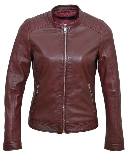 Chaqueta Vuela de piel de cordero burdeos