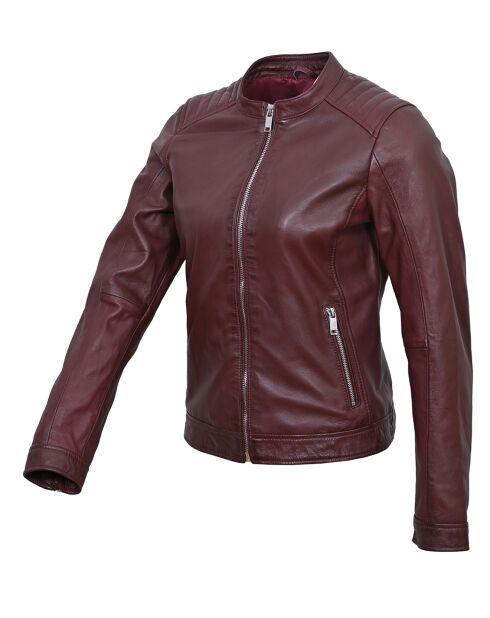 Chaqueta Vuela de piel de cordero burdeos