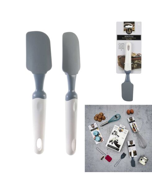 Spatule silicone gris/blanc - 5.4x2x25 cm